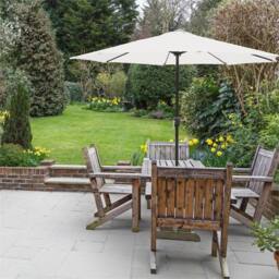 Nordara Cream 2.7M Garden Parasol Lightweight Patio Sun Shade Umbrella - thumbnail 5