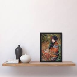 "Artery8 Autumn Portrait of Lydia in a Park Cassatt Framed Wall Art Print - Size: W12"" x H16""" - thumbnail 4