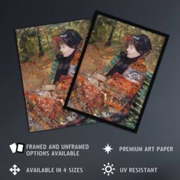"Artery8 Autumn Portrait of Lydia in a Park Cassatt Framed Wall Art Print - Size: W12"" x H16""" - thumbnail 2
