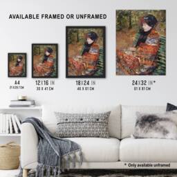 "Artery8 Autumn Portrait of Lydia in a Park Cassatt Framed Wall Art Print - Size: W12"" x H16""" - thumbnail 3