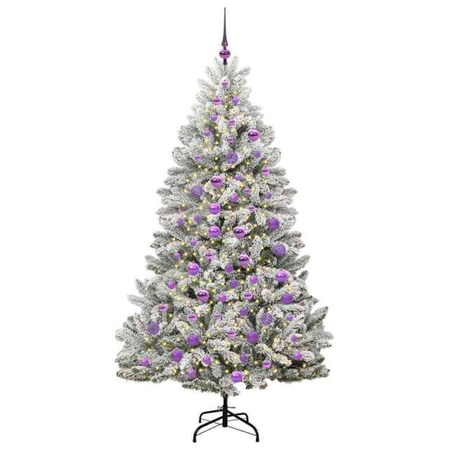 Berkfield Home Elegant Artificial Christmas Tree Green & White 180 cm PVC & Metal - image 1