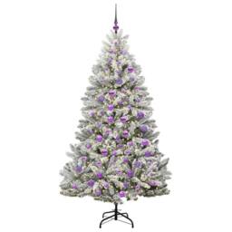 Berkfield Home Elegant Artificial Christmas Tree Green & White 180 cm PVC & Metal - thumbnail 1