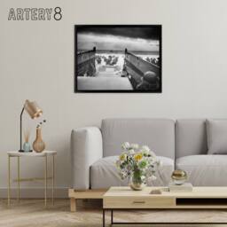 "Artery8 WWII D Day Landings USA Troops Jaws of Death Framed Canvas Wall Art Print in Grey - Size: W12"" x H16""" - thumbnail 3