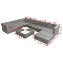 Berkfield Home Modern 8 Piece Garden Lounge Set with Cushions Poly Rattan Grey - thumbnail 5