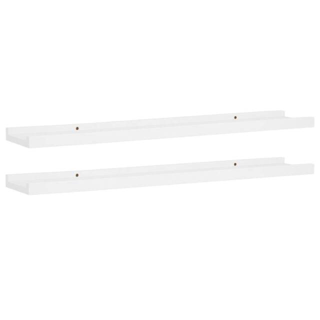 Berkfield Home Picture Frame Ledge Shelves 2 pcs White 80x9x3 cm MDF - Size: 80 x 9 x 3 cm - image 1