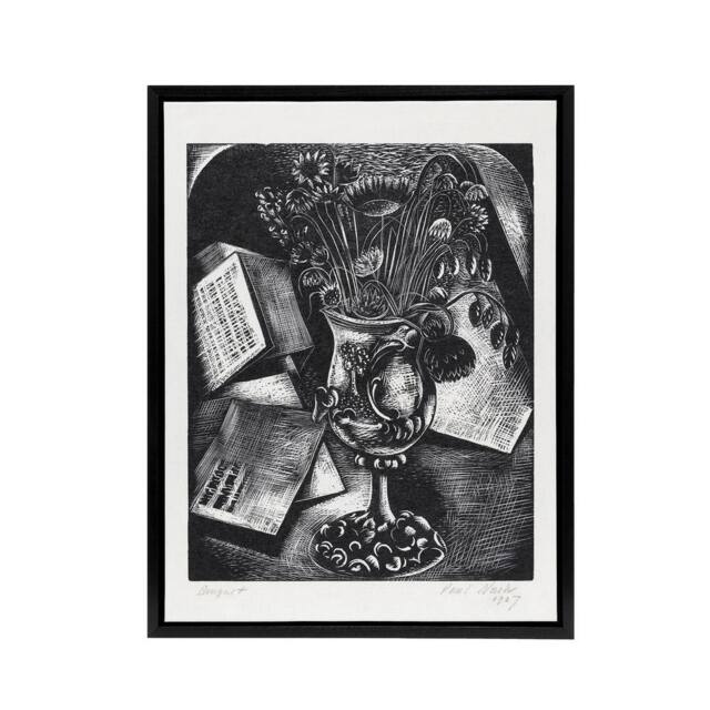 "Artery8 Flower Bouquet Black White Still Life Nash Framed Canvas Wall Art - Size: W12"" x H16""" - image 1