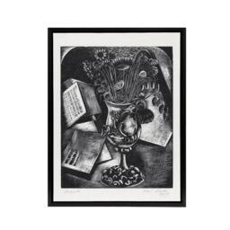 "Artery8 Flower Bouquet Black White Still Life Nash Framed Canvas Wall Art - Size: W12"" x H16""" - thumbnail 1
