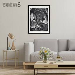 "Artery8 Flower Bouquet Black White Still Life Nash Framed Canvas Wall Art - Size: W12"" x H16""" - thumbnail 3