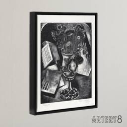 "Artery8 Flower Bouquet Black White Still Life Nash Framed Canvas Wall Art - Size: W12"" x H16""" - thumbnail 2