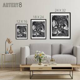 "Artery8 Flower Bouquet Black White Still Life Nash Framed Canvas Wall Art - Size: W12"" x H16""" - thumbnail 4