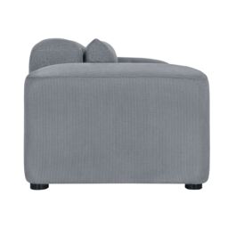 FURNITURE ONE Indoor Sofa, Comfy Corduroy Couch with Spring Cushion, Pillows in Mid Grey - Size: 1 Pack - thumbnail 9