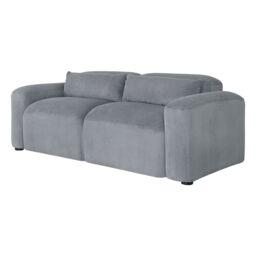 FURNITURE ONE Indoor Sofa, Comfy Corduroy Couch with Spring Cushion, Pillows in Mid Grey - Size: 1 Pack - thumbnail 7