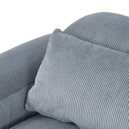 FURNITURE ONE Indoor Sofa, Comfy Corduroy Couch with Spring Cushion, Pillows in Mid Grey - Size: 1 Pack - thumbnail 5