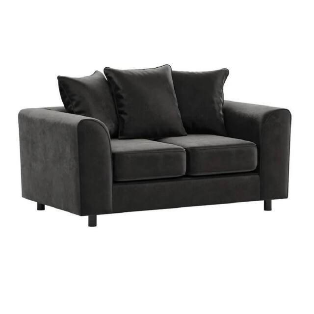 Furniture 786 Plush Velvet 2 Seater Sofa in Black - image 1