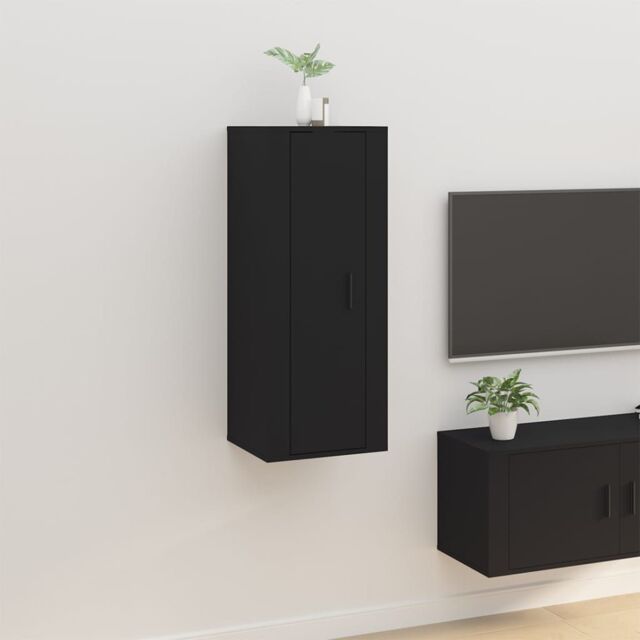 Berkfield Home Wall Mounted TV Cabinet Black 40x34, 5x100 cm - image 1