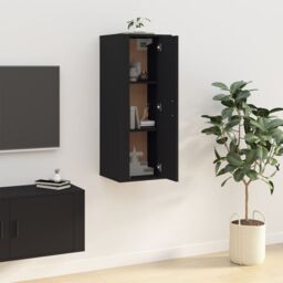 Berkfield Home Wall Mounted TV Cabinet Black 40x34, 5x100 cm - thumbnail 4