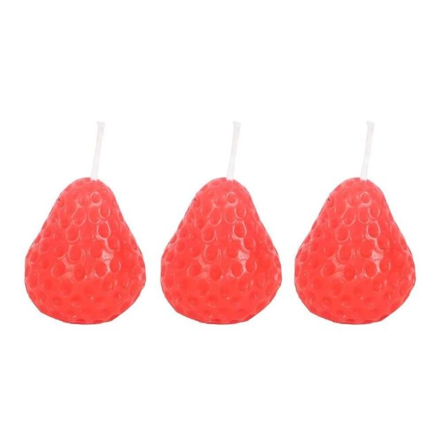 Something Different Strawberry Candles (Pack of 3) in Red - image 1