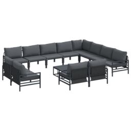 Berkfield Home Garden Sofa Set 13 pcs Anthracite Steel - thumbnail 2