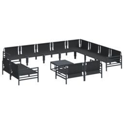 Berkfield Home Garden Sofa Set 13 pcs Anthracite Steel - thumbnail 7