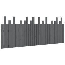 Berkfield Home Wall Headboard Grey 204x3x80 cm Solid Wood Pine - Size: 204 x 3 x 80 cm - thumbnail 2