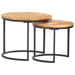 Berkfield Home Nesting Tables 2 pcs Solid Acacia Wood in Brown - thumbnail 2
