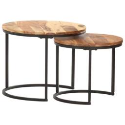 Berkfield Home Nesting Tables 2 pcs Solid Acacia Wood in Brown - thumbnail 5