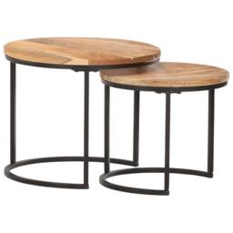 Berkfield Home Nesting Tables 2 pcs Solid Acacia Wood in Brown - thumbnail 6