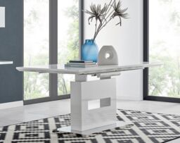 FurnitureboxUK Arezzo 200cm Large Extending White High Gloss Dining Table - thumbnail 2