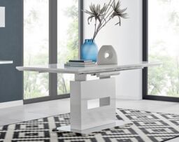 FurnitureboxUK Arezzo 200cm Large Extending White High Gloss Dining Table - thumbnail 8
