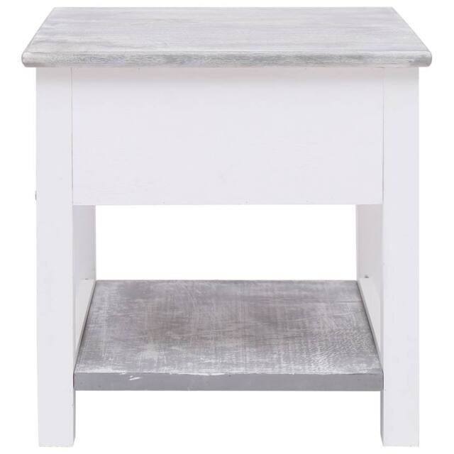 Berkfield Home Side Table Grey 40x40x40 cm Paulownia Wood - Size: 40 x 40 x 40 cm - image 1
