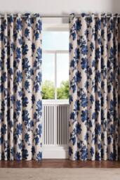 Ted Baker 'Midnight Garden' Lined Curtains in Blue - Size: 168 cm width x 229 cm drop