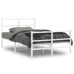 Berkfield Home Metal Bed Frame without Mattress with Footboard¬†White 120x190cm in White - Size: 120x190 cm - thumbnail 1