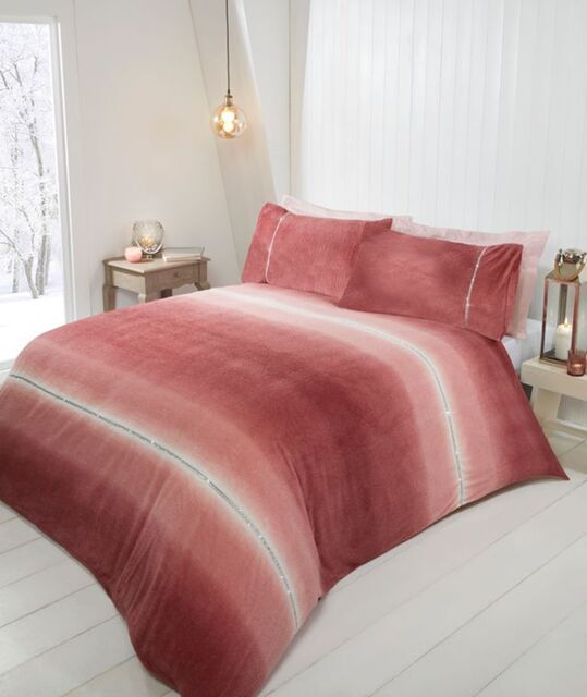Rapport Home Diamante Teddy Duvet Cover Set with Pillowcase in Dusty Pink - Size: Single - image 1