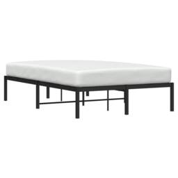 Berkfield Home Metal Bed Frame without Mattress Black 120x200cm - Size: Small Double - thumbnail 3