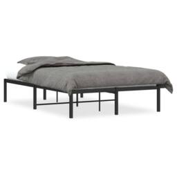 Berkfield Home Metal Bed Frame without Mattress Black 120x200cm - Size: Small Double - thumbnail 2