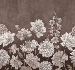 Superfresco Easy Muted Floral Chocolate Print To Order 3m x 2.8m Mural in Brown - thumbnail 2