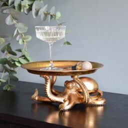 Octopus Holding Plate Antique Gold - thumbnail 3