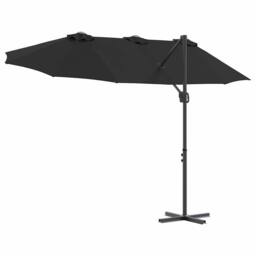 Berkfield Home Modern Garden Cantilever Parasol Black Large Powder-coated steel - thumbnail 8