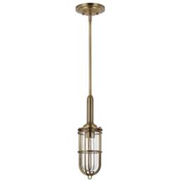 Netlighting Feiss Urban Restoration 1 Light Pendant Dark Antique Brass IP44 in Yellow - thumbnail 2