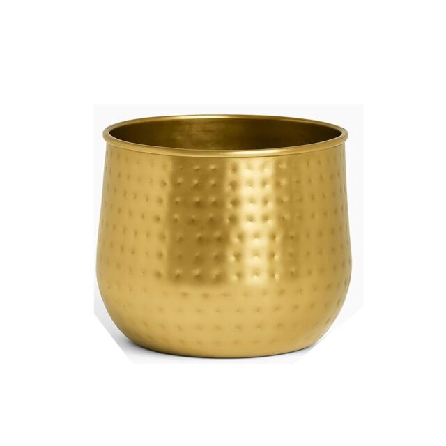 Melody Maison Gold Hammered Metal Planter 20cm X 20cm - Size: 20 cm X 20 cm - image 1
