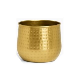 Melody Maison Gold Hammered Metal Planter 20cm X 20cm - Size: 20 cm X 20 cm