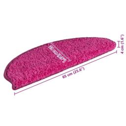 Berkfield Home Comfortable Carpet Stair Treads 15 pcs Pink 65x21x4 cm - Size: Medium - thumbnail 9