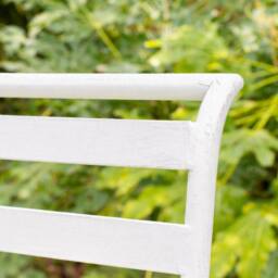 Melody Maison Ornate Metal White Round Garden Table & Set Of 2 Ornate Garden Chairs - thumbnail 6