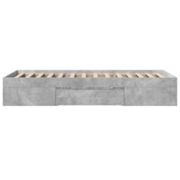 Berkfield Home Bed Frame without Mattress Concrete Grey 90x200cm Engineered Wood - Size: 90x200 cm - thumbnail 6