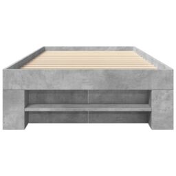 Berkfield Home Bed Frame without Mattress Concrete Grey 90x200cm Engineered Wood - Size: 90x200 cm - thumbnail 5