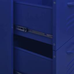 Berkfield Home Drawer Cabinet Navy Blue 80x35x101.5 cm Steel - thumbnail 8