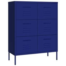 Berkfield Home Drawer Cabinet Navy Blue 80x35x101.5 cm Steel