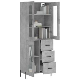 Berkfield Home Highboard Concrete Grey 69.5x34x180 cm Engineered Wood - thumbnail 3