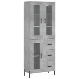 Berkfield Home Highboard Concrete Grey 69.5x34x180 cm Engineered Wood - thumbnail 2