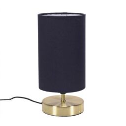 ValueLights Francis Brushed Gold Dimmable Touch Table Lamps with Fabric Shade in Navy - thumbnail 6